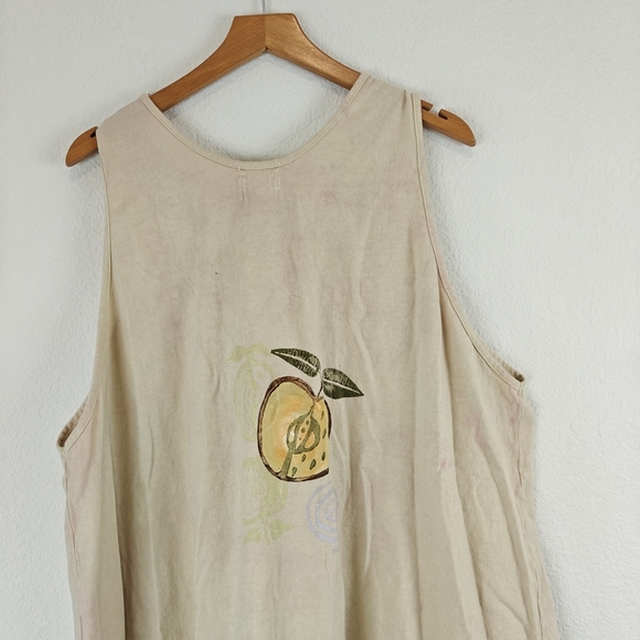 Blue Fish VTG Hand Painted Apple Fruit Printed Langenlook Organic Cotton Tank 2 - Picture 11 of 16
